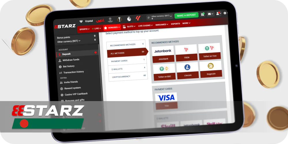 888Starz Payment Methods